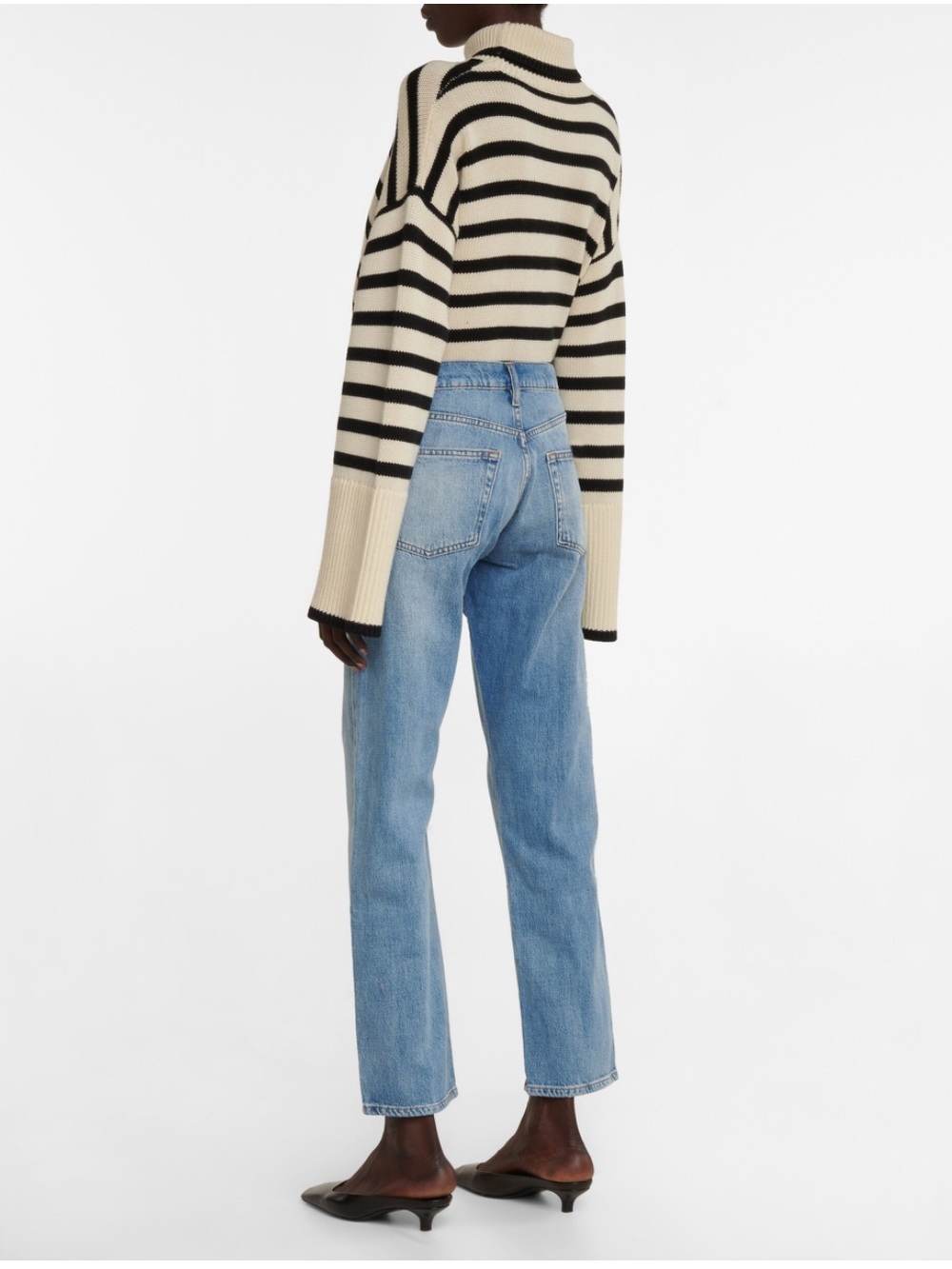 Frame Denim Le Slouch Mid-Rise Straight Leg Jeans Iceberg Button-Fly Distressed - Picture 3 of 8